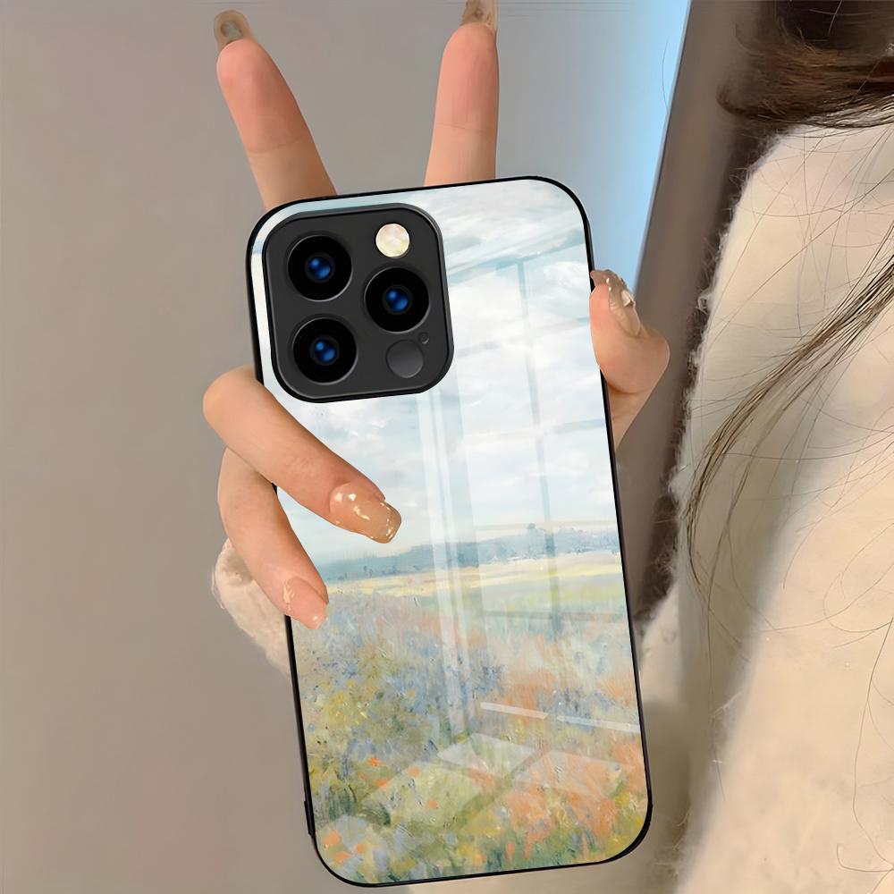 Чехол для телефона с изображением работы Клода М-Моне для iPhone 17 Pro Max 16 15 14 Pro Max 13 11 Plus Стеклянная крышка