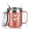 Livole Rose Gold Perfect for or Stainless Steel Vacuum Insulated Coffee Cup with Insulated for and Includes a Perfect for or "I'm Mom" Mug, 350ml,