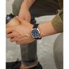 [CITIZEN Q&Q] Men's Analog Wristwatch, Water-Resistant, Leather Strap, Navy, QB38-315