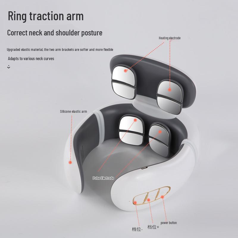 Умный массажер для шеи: Портативное устройство для тепловой и вибрационной терапии шейного отдела позвоночника