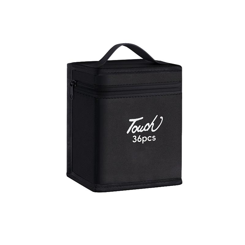 12-168Pcs Markers Pen Black Storage Bag Massive Large Capacity Zipper Folding Art Markers Zipper Canvas Pencil Bag