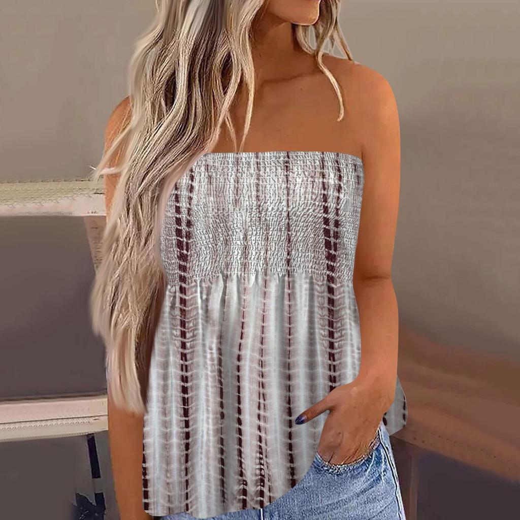 Топы-трубы для женщин, милая сексуальная футболка без рукавов с открытыми плечами и принтом