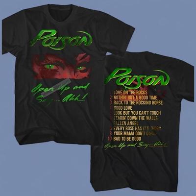Футболка Poison Open Up and Say Ahh Tour Высококачественный принт Подарок Все размеры S-4XL Высококлассная роскошь для мужчин и женщин Топ Y2k
