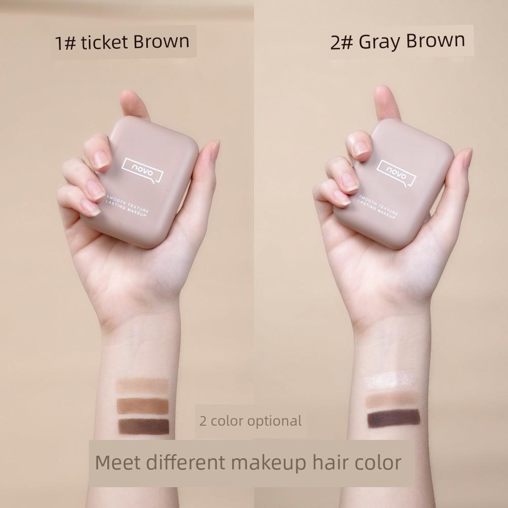 Stereo Tri-Color Eyebrow Powder Waterproof Sweatproof Fadeless Long-Lasting Natural Female Genuine Goods Eyebrow Powder Nose Shadow Highlight