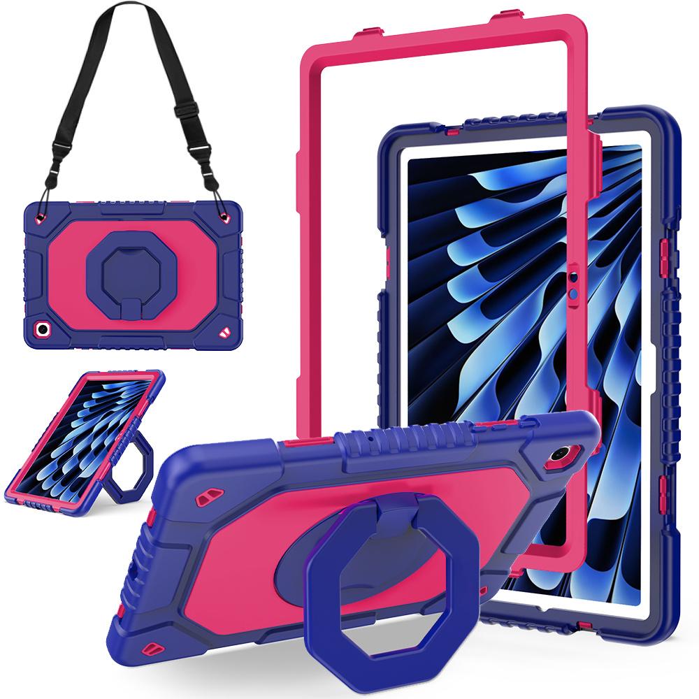 For Samsung Galaxy Tab A11+ / A9+ Case Hand Grip Kickstand Shockproof Silicone + PC Tablet Cover with Detachable Strap / Pen Slot