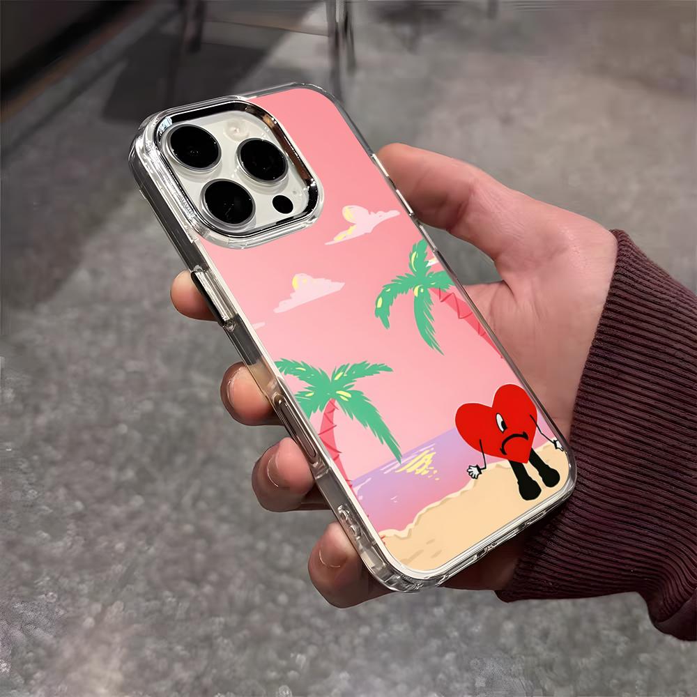 B-Bad B-Bunny Yo Perreo Sola Чехол для телефона для IPhone 17 Air 16 E 15 14 13 12 11 Plus Pro Max Гальванизированный прозрачный мягкий чехол