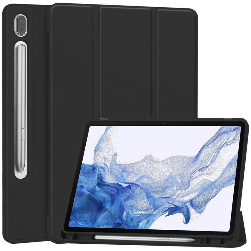 Премиальный чехол из ТПУ для Samsung Tab S9 S8 S7 с держателем для стилуса, 3-складная подставка, чехол для планшета