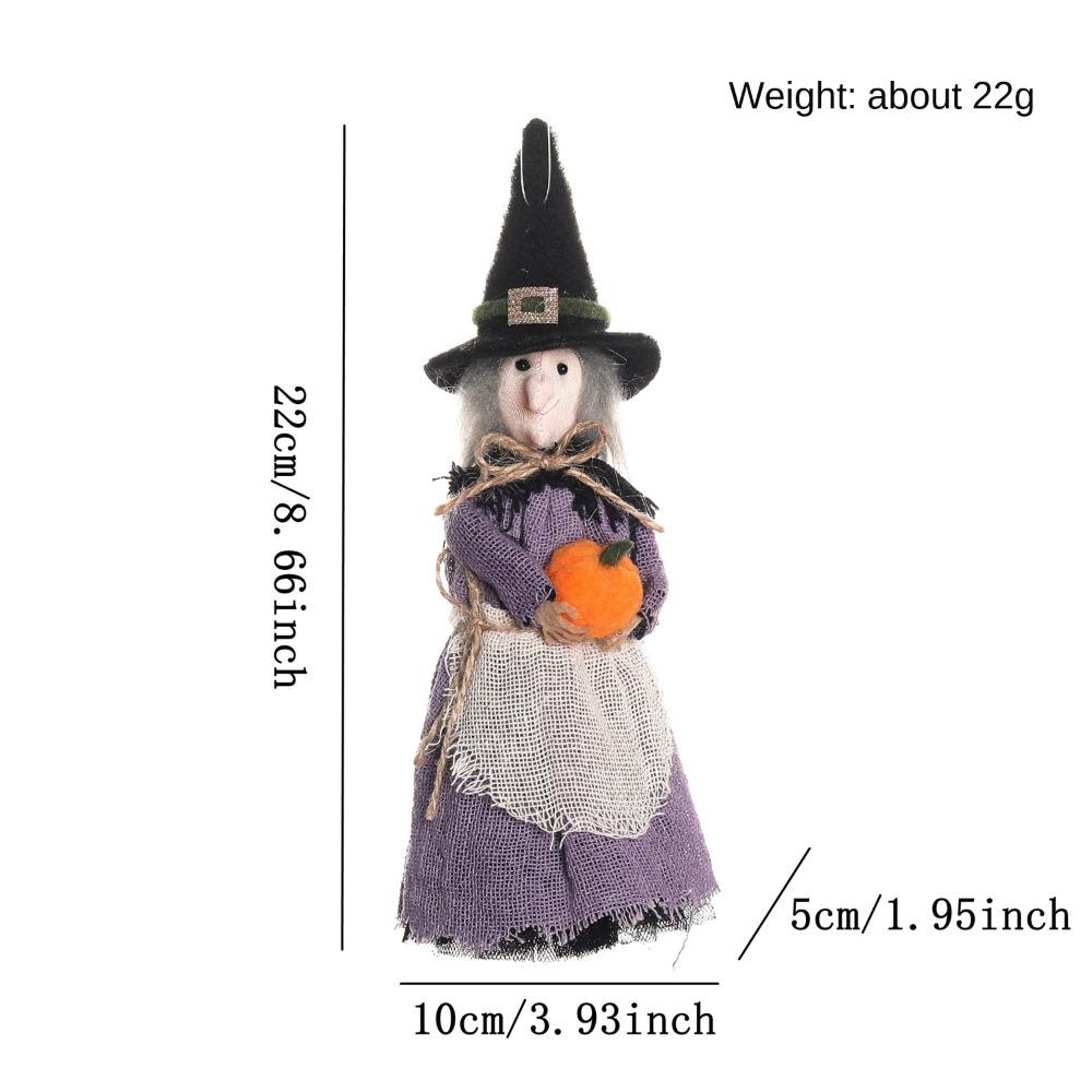 Funny Broom Witch Decoration Hug Pumpkin Halloween Witch Pendant Haunted House