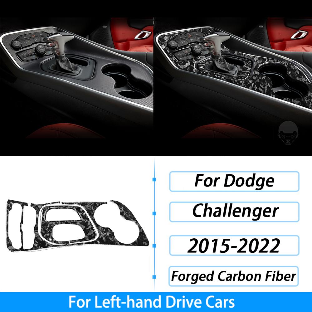 For Dodge Challenger 2015-2022 Forged Carbon Fiber Dashboard Speedometer Panel Decorative Cover Car Interior Accessories Sticker