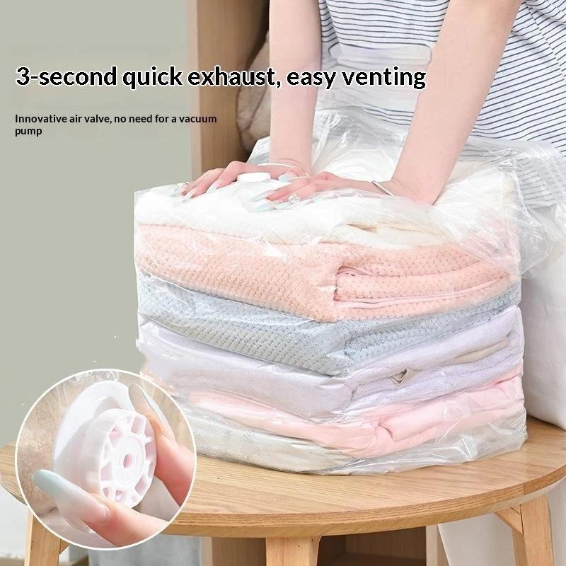 1Pc Thickened Vacuum Compression Bag, Transparent Quilt Vacuum Bag , Household Clothing Storage And Sorting Bag , Storage Bag