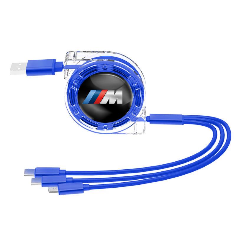 XZFG7 Автомобильный Быстрозарядный 3-в-1 Кабель Данных Micro USB Type-C Для BMW X1 X2 X3 X5 X4 X6 X7 G30 G20 G32 G11 G12 F40 F30 F20 F10 F34 F07