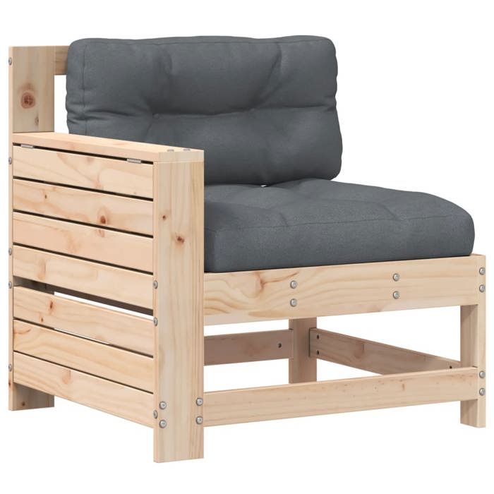 VidaXL Canapé de Jardin Accoudoir avec Coussin, Siège avec Dossier, Fauteuil de Terrasse Patio Arrière-cour Extérieur, Bois 844914