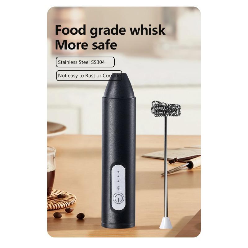 MINI Milk Frother USB Rechargeable 3 Speeds Foam Maker Coffee Whisk Mixer Electric Handle Blender Egg Beater Hot Cooking Tools
