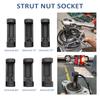9PCS Shock Absorber Tool Kit, 16mm 18mm 19mm 21mm 22mm 24mm Strut Nut Socket with 12 Point 1 2   Drive Suspension Strut