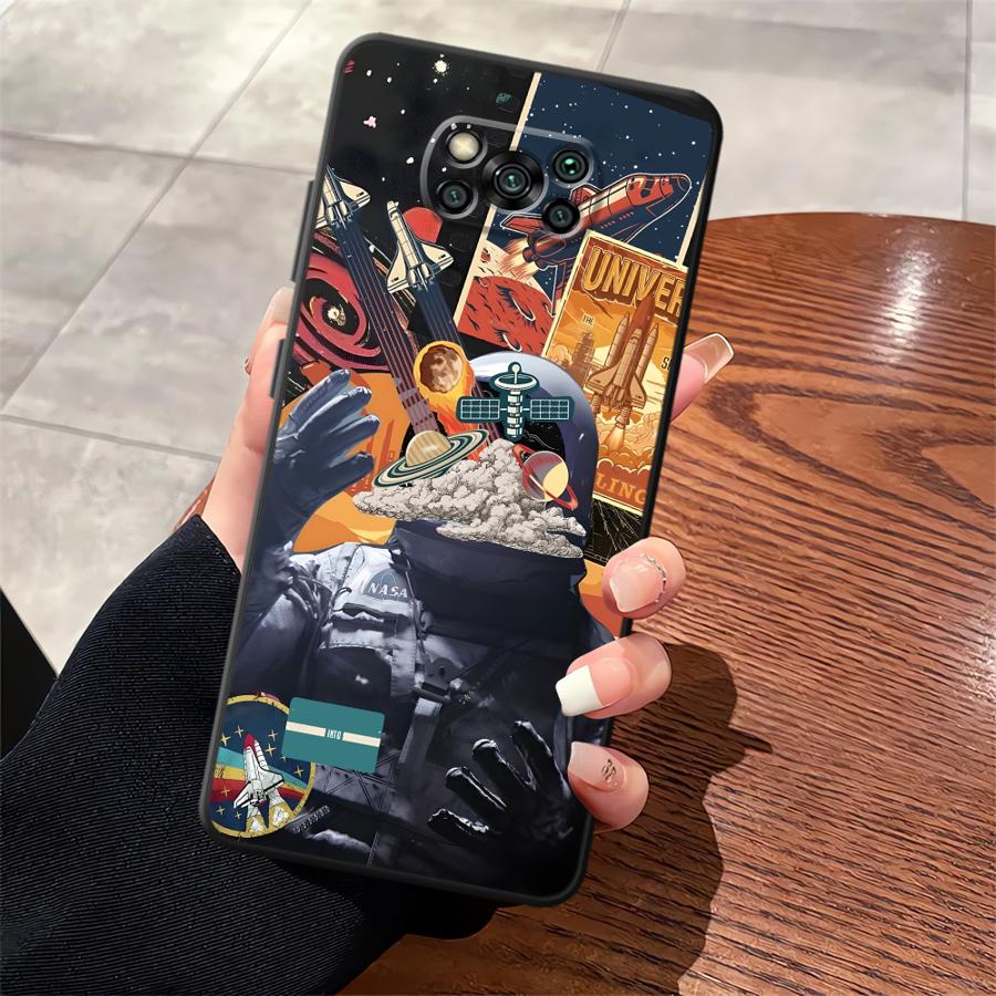 Чехол для телефона Funda для Xiaomi Poco F8 F3 C71 M5 M3 M4 M7 X3 X4 X5 X7 Pro C50 F1 C61 C75 Астронавт