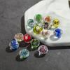 20pcs Rondelle Faceted Shape 10mm 12mm Crystal Flower Lampwork Glass Loose Spacer Beads for Jewelry Making Accessories