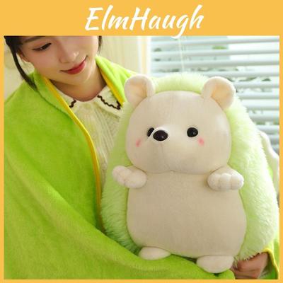 Очаровательная плюшевая кукла-ежик и одеяло-подушка два в одном, брелок-рюкзак