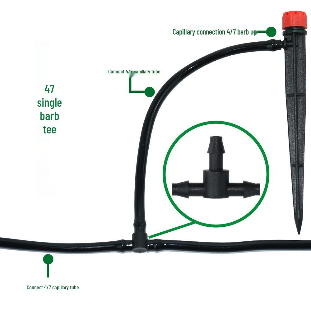 Capillary Connector & Support for Drip Irrigation Sprinkler - PE Pipe PVC Double/Single Hook Emitter Plug Accessory