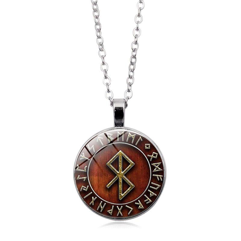 Women Bronze Retro Vintage Unisex Viking Norse Nordic Pirate Runes Compass Pendant Necklace