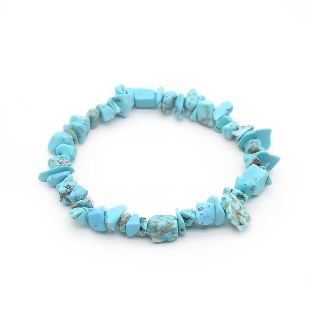 1 шт., браслет из натурального камня, нерегулярный кристалл, аметист, агат, флюорит, синяя бирюза, опал, браслеты для женщин и мужчин, ювелирные изделия 19 см