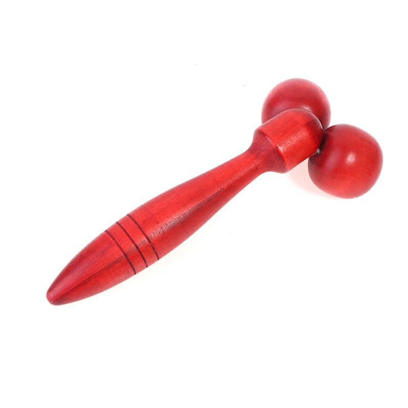 Портативный роликовый массажер, деревянный двухколесный массажер для лица