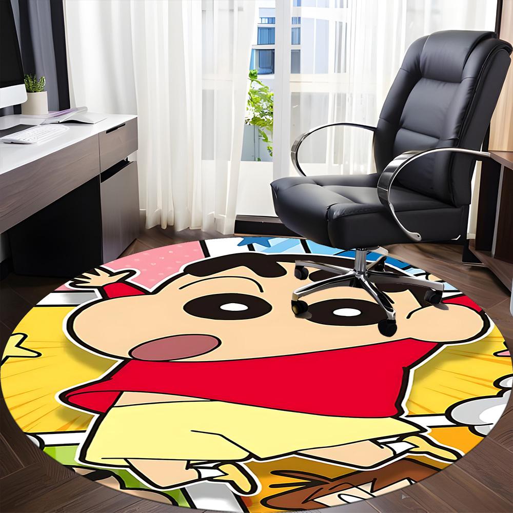 1pc Crayon Shin-chan Office Round Area Rug, Under Office Chairs Bedroom Living Room Home Decor  a1022153