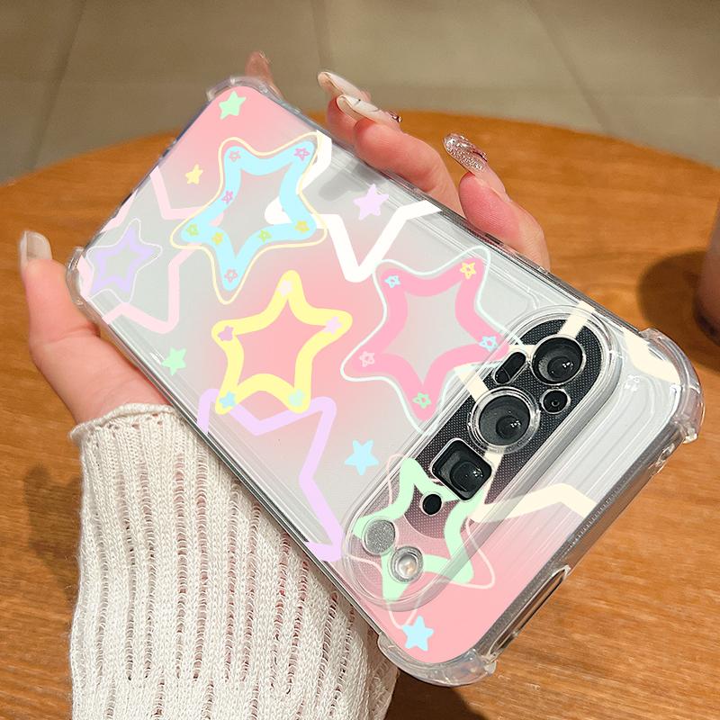 Современный яркий чехол со звездами для Google Pixel 9 Pro XL 9A, противоударный, из ТПУ и силикона, прозрачный, мягкий