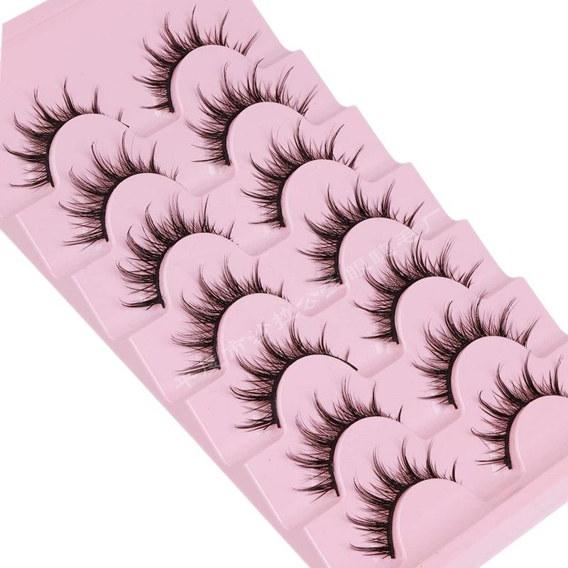 Seven Pairs Of Anime Eyelashes False Eyelashes, Exaggerated Thick Curled Eyelashes, Black Stem One Piece False Eyelashes