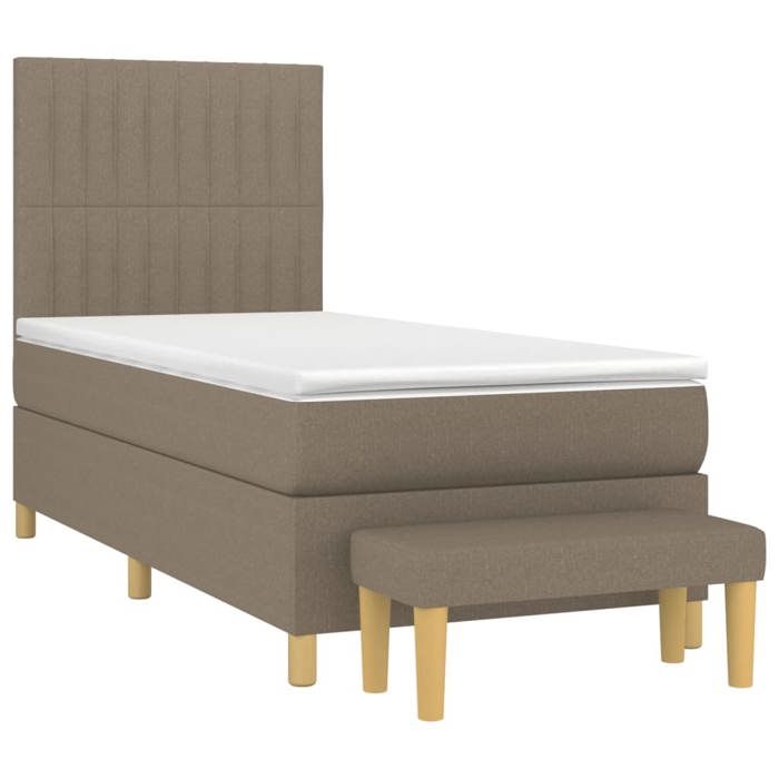 Maison Exclusive - Sommier à lattes de lit avec matelas Taupe 100x200 cm Tissu