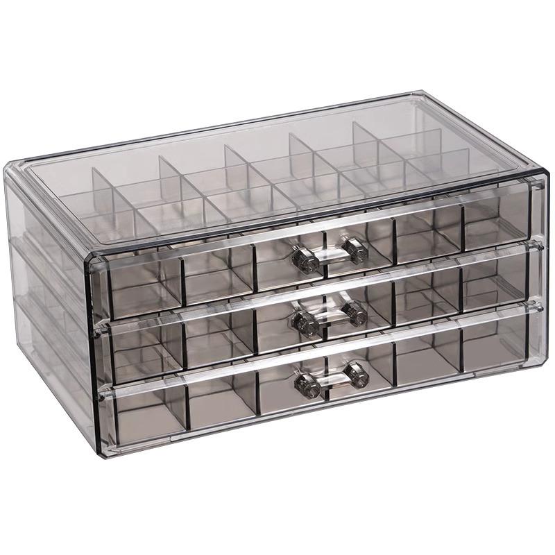 Шкатулка для хранения украшений из 72 ячеек, прозрачная многослойная вместительная для колец, сережек-гвоздиков, ожерелья, браслета, ящик.