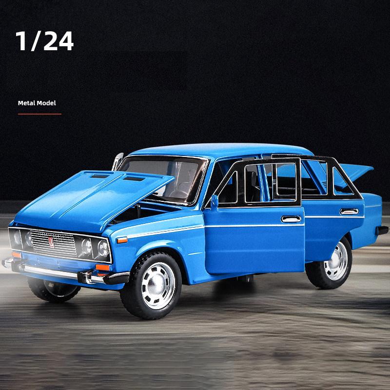 1/24 Российская LADA 2106 Металлическая модель автомобиля Игрушка Литье под давлением Металл Инерционный Музыка Свет Автомобильные игрушки для детей Транспортное средство