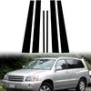 6Pcs Glossy Black Car Window Pillar Posts Door Trim Decal Stickers Fit For Toyota Highlander 2001 2002 2003 2004 2005 2006 2007 Accessories