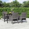 3156604 vidaXL Garden Dining Set and Cushions 5pcs Grey-black