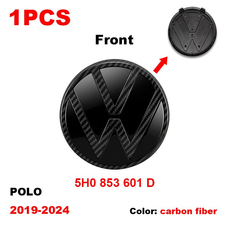rsq1 VW Car Styling Front Logo Grille Badge Trunk Badge Car Replacement Accessories For Volkswagen Polo 2019 2020 2021 2022 2023 2024