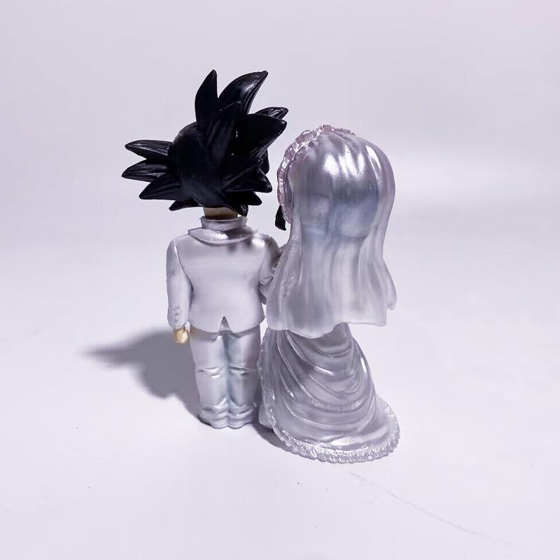 10CM Anime Dragon Ball Z Son Goku Figure Model Toy ChiChi Marry Cute Model Toy Gift Collection Goku Aciton Figure Car Ornaments