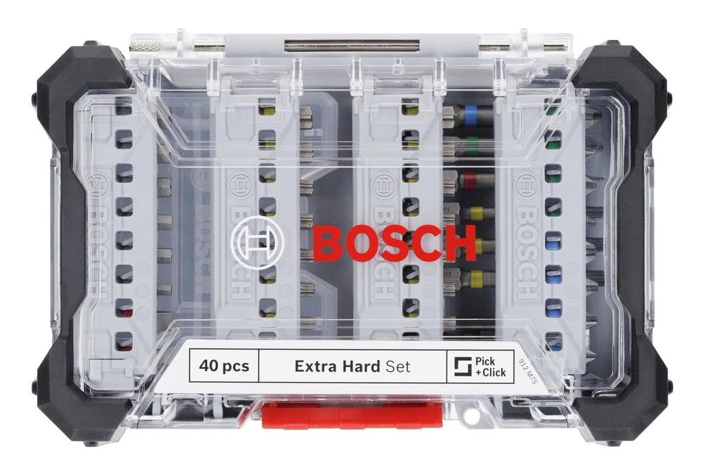 Bosch Набор бит для отвертки шестигранный 9 мм шлиц кейс 2607017731 (40 бит, хвостовик 6,35 мм, хвостовик, в комплекте)