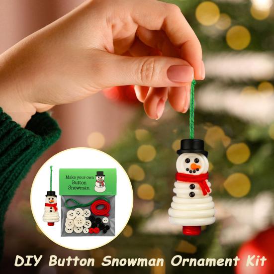 Сделай сам Рождественское украшение из пуговиц Пуговичный снеговик Набор для украшения рождественской елки