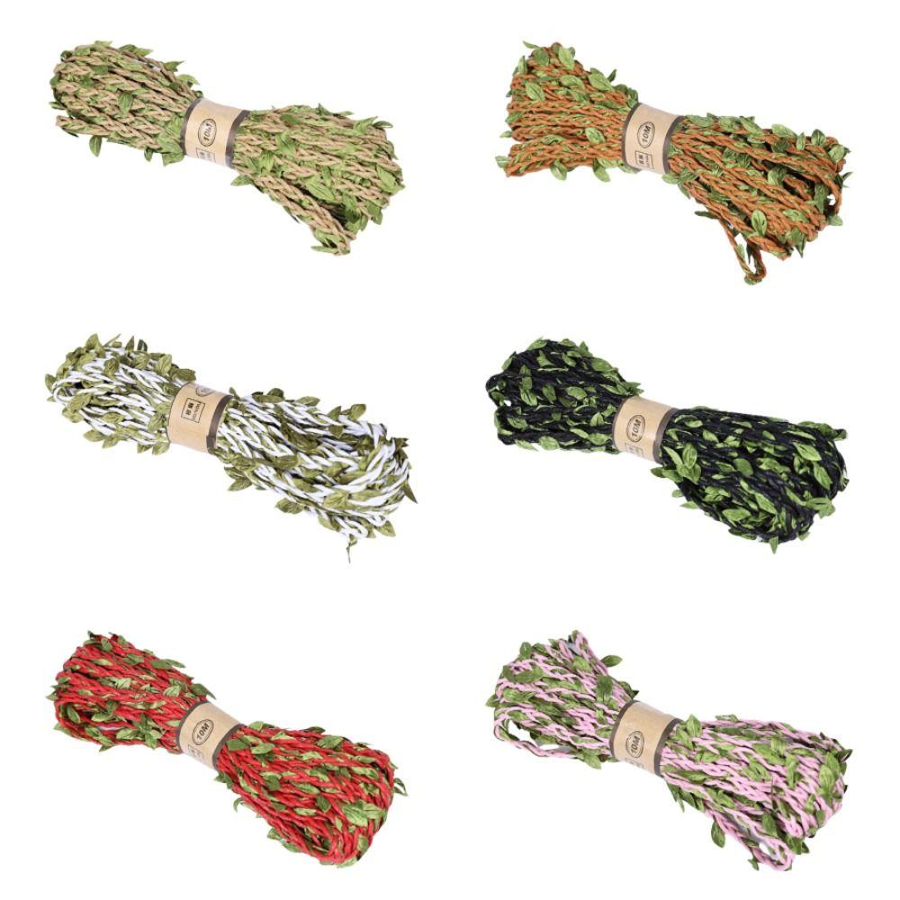 Vine Style Burlap Leaf Ribbon Hanging Design Artificial Green Leaves Twine DIY Craft
