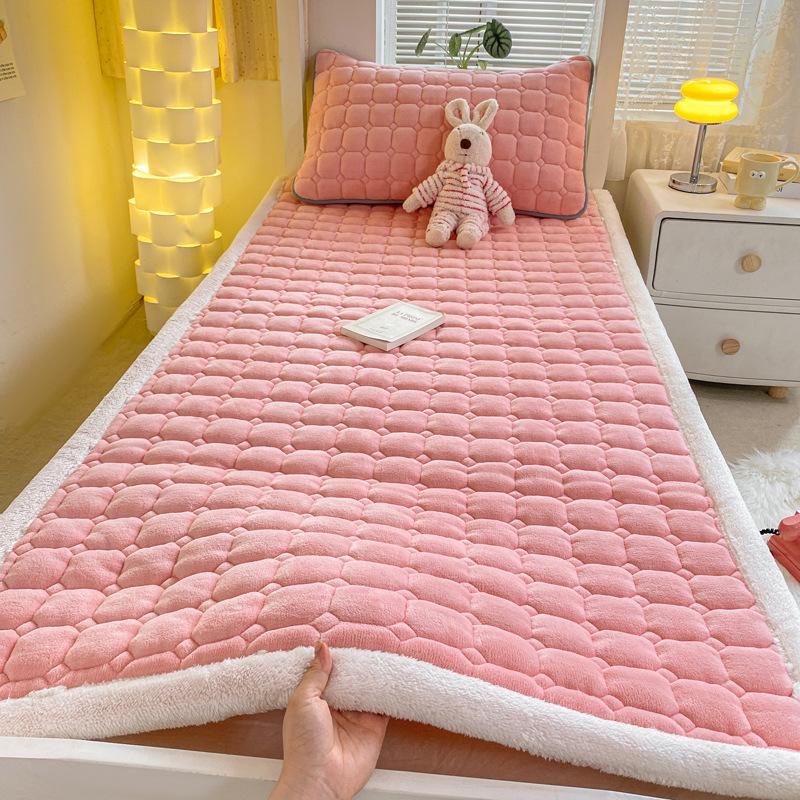 Наматрасник из молочного флиса с антистатическим слоем, складной тепловой топпер для кровати в общежитии - 90x200см до 200x220см Машинная стирка