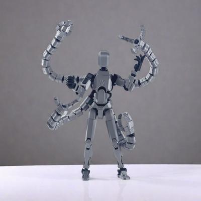 3D-печатная фигурка робота с аксессуарами, подвижные суставы, модель робота, игрушка, шарнирная фигурка, украшение для домашнего офиса, орнамент
