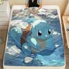 Squirtle  Print Flannel Blanket, High quality Comfortable for All Seasons, Home Decor, Warmth and Comfort