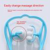 6 Rollers Manual Neck Massager Shoulder Cervical Spine Kneading Massage Point Pressure Therapy for Body Relaxation Pain Relief Health Massage Tool