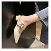 Belt Buckle Half Slippers for Women To Wear Externally 2024 Summer New Korean Style Pointed Thick Heel Wrapped Slippers for Women