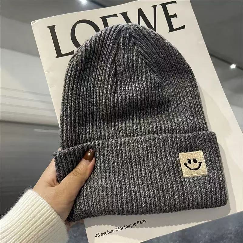 Cartoon Big Mouth Red Eyes Bag Head Hat Autumn and Winter New Embroidered Wool Knitted Hat Cover To Keep Warm