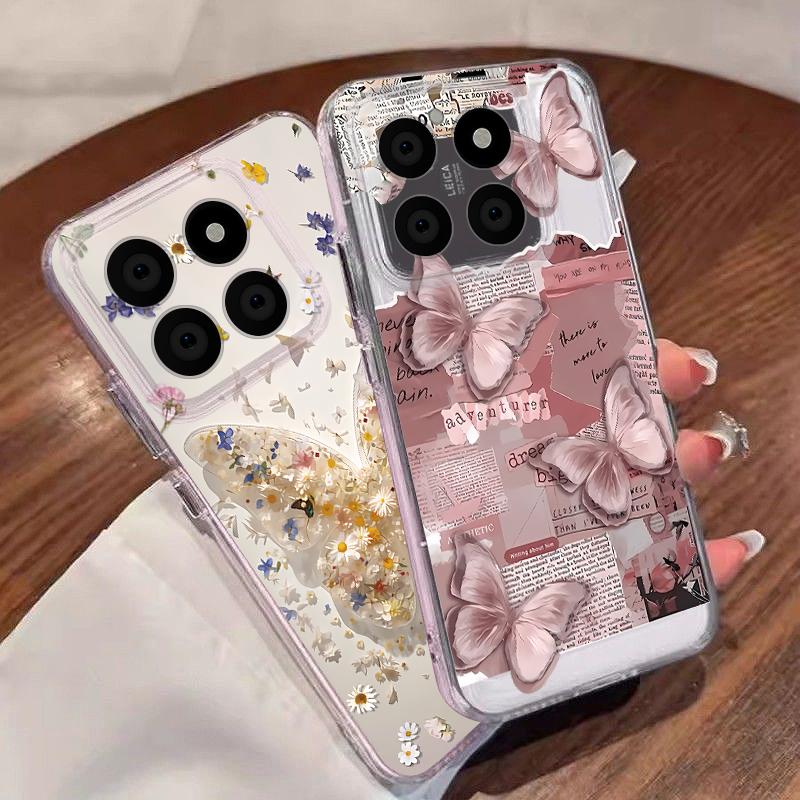 Multi-color Butterfly Pattern Case For Xiaomi Redmi Note 15 Pro 4G Funda Redmi Note 14 13 Pro 5G Clear TPU Silicone Soft Cover