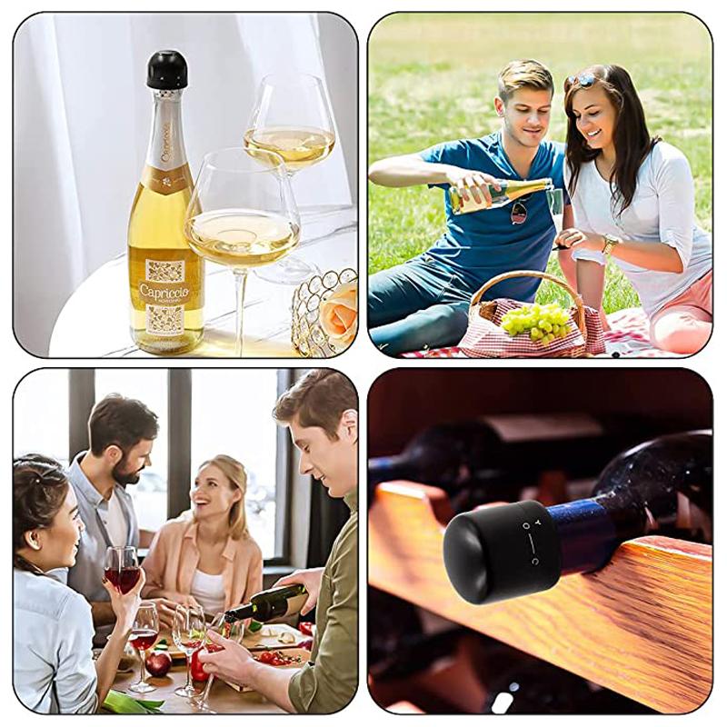 Wine Stopper Food Grade Silicone Leak-proof Sealer Retain Freshness Wine Plug Champagne Bottle Stopper Bar Tools Accessories 7