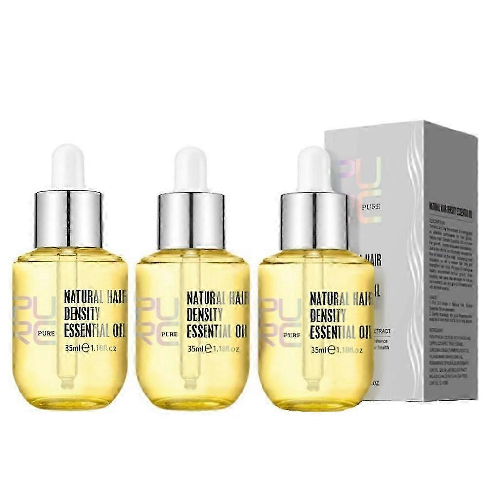 3pcs PURC Natural Hair Growth Essence Thickener Ginger Regrowth Serum Treatments Oil