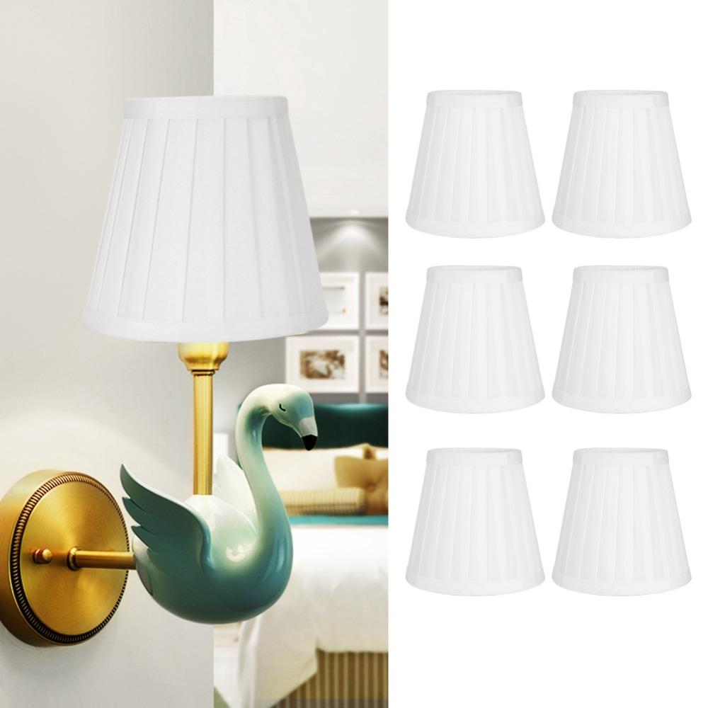 6PCS 5.1 inch Height Lampshade Clip On Design Chandelier Lamp Shades Small Lamp Shades Indoor Lamp