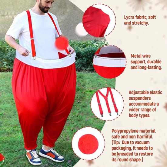 Santa Pants Snowball Fight Game with 20 Balls Red White Snowball Toss Activity Game Families Indoor Outdoor Yard Ball Catching Game