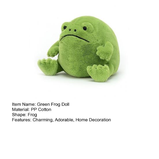 Green Frog Doll Toy Stuffed Animal Plush Frog Figure Hugging Pillow Cushion Home Decoration for Kids Adults Girls Boys